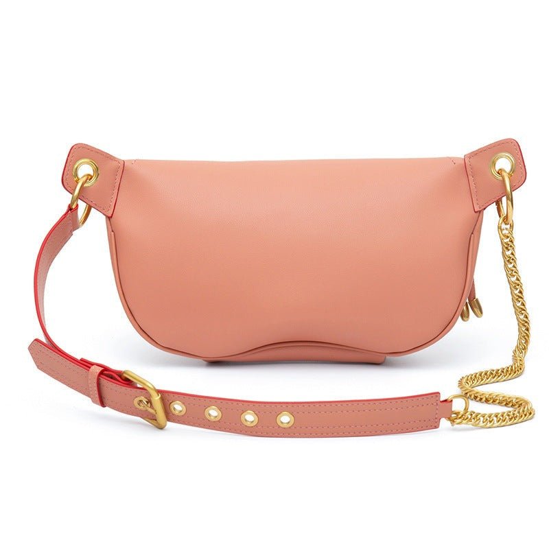 Genuine Leather Chest Bag with Statement Detail