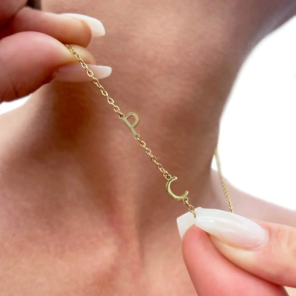Signature Side Initial Necklace - Personalized