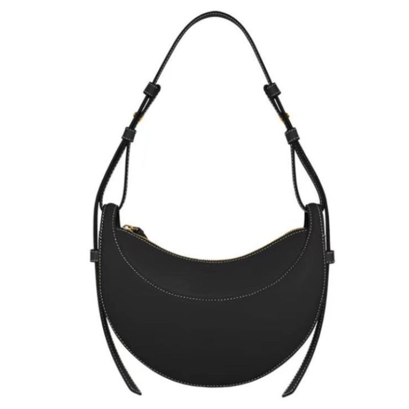 Sculpted Genuine Leather Hobo Bag
