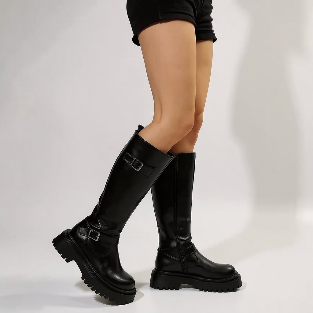 Bold Kirabo Mid-Calf Boots with Chunky Sole