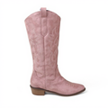 Polished Suede Tall Western Boots