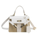 Straw Evening Clutch with Woven Detail