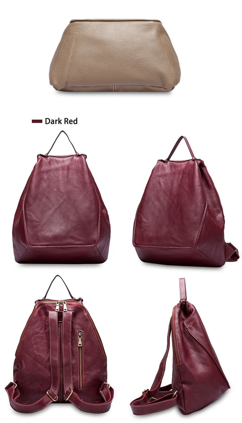 Compact Genuine Leather Backpack