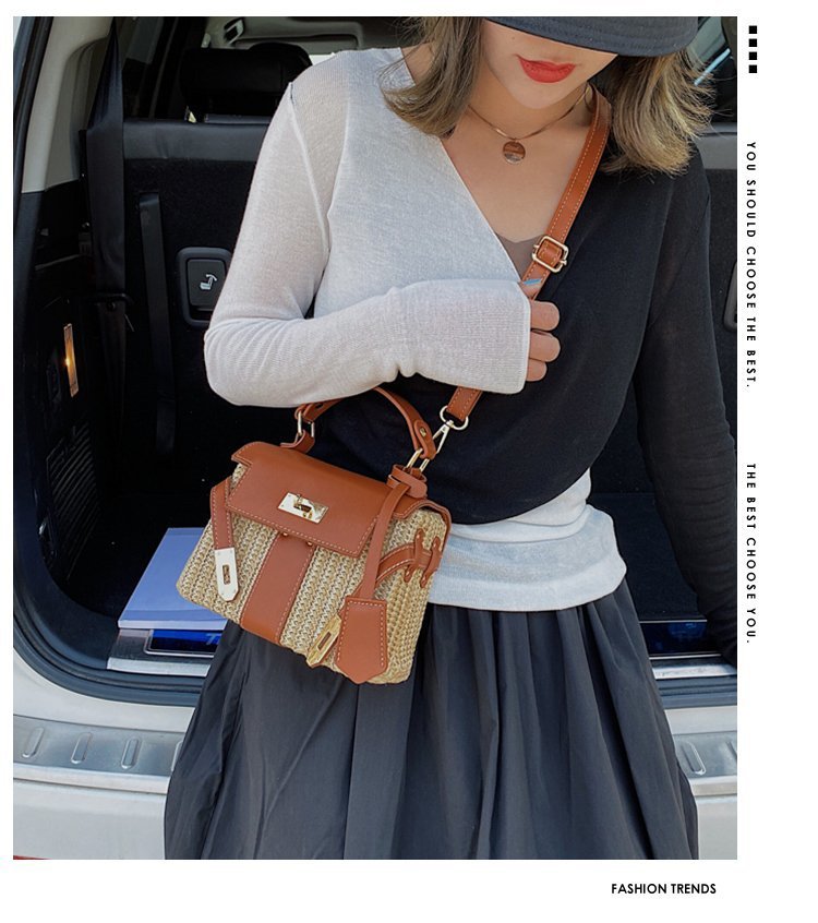 Straw Evening Clutch with Woven Detail