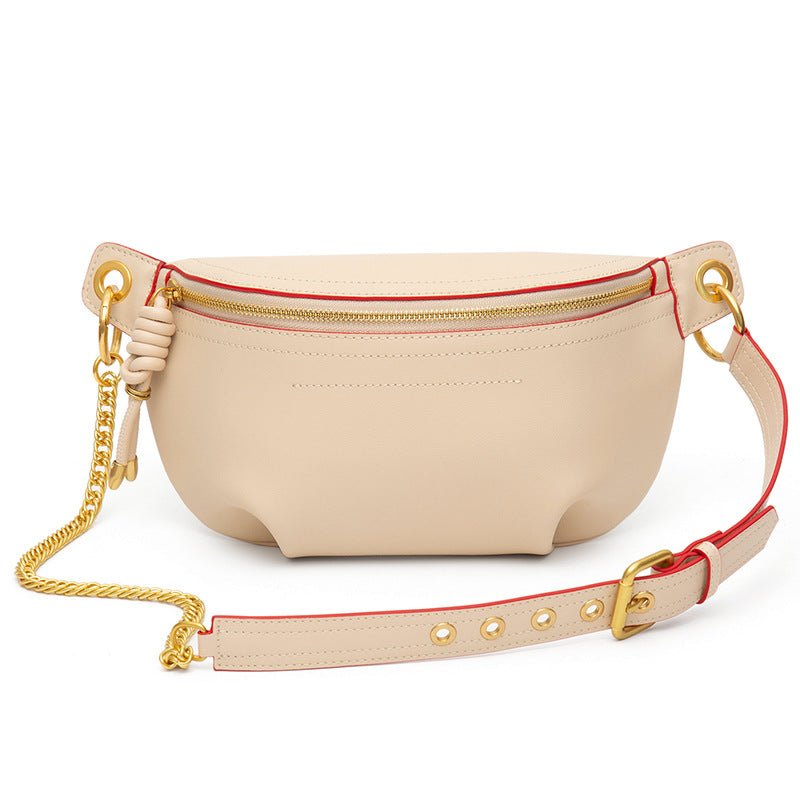 Genuine Leather Chest Bag with Statement Detail