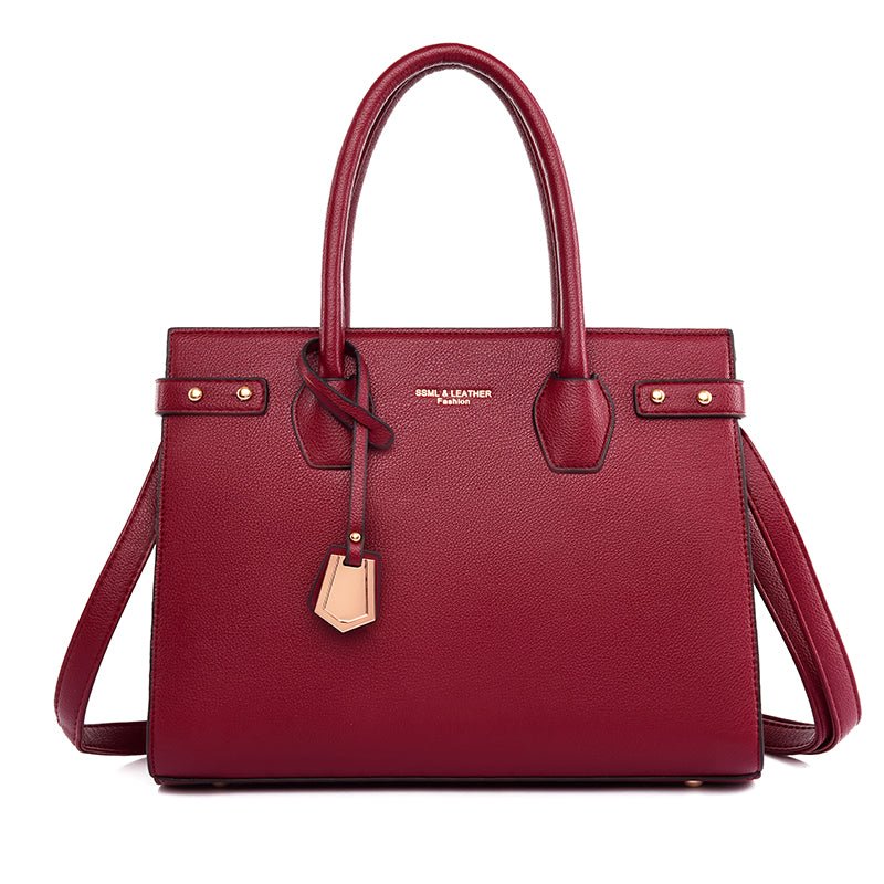 Leather Shoulder Bag with Structured Detail