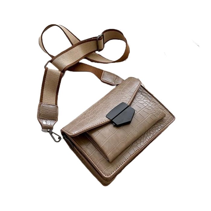 PU Leather Shoulder Bag with Structured Detail