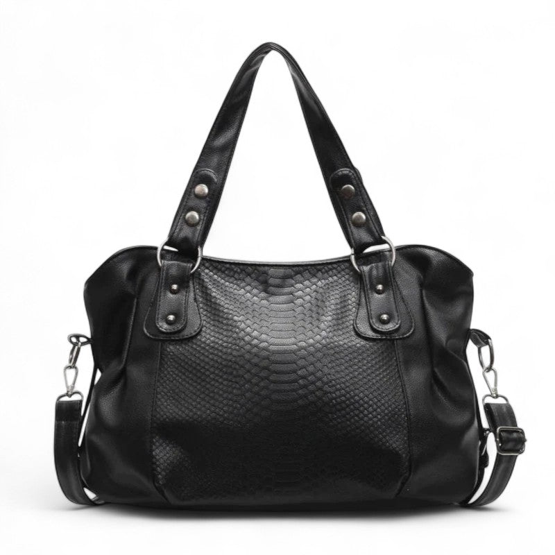 Statement Davina Snake-Effect Leather Shoulder Bag