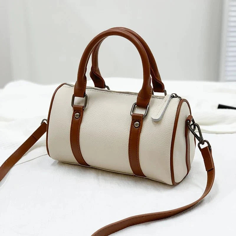 Structured Crossbody Bag in Genuine Leather