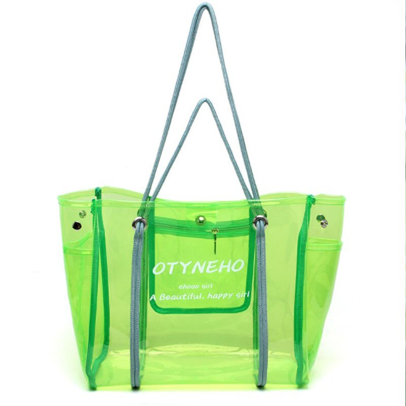 PVC Shoulder Bag with Round Detail