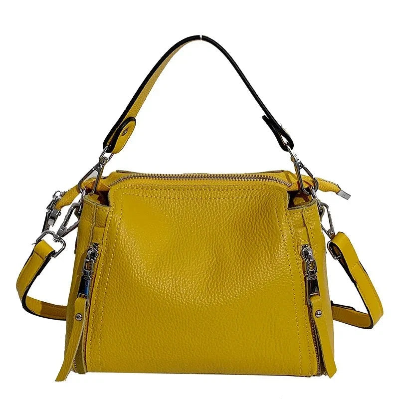 Genuine Leather Messenger Bag with Refined Detail