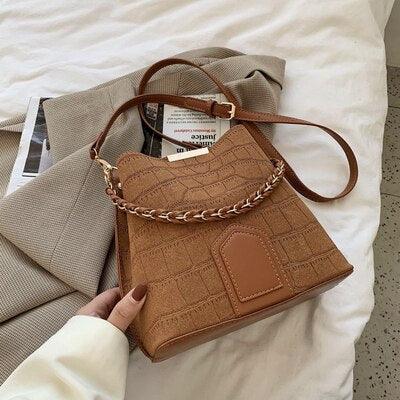 Contemporary Synthetic Leather Shoulder Bag