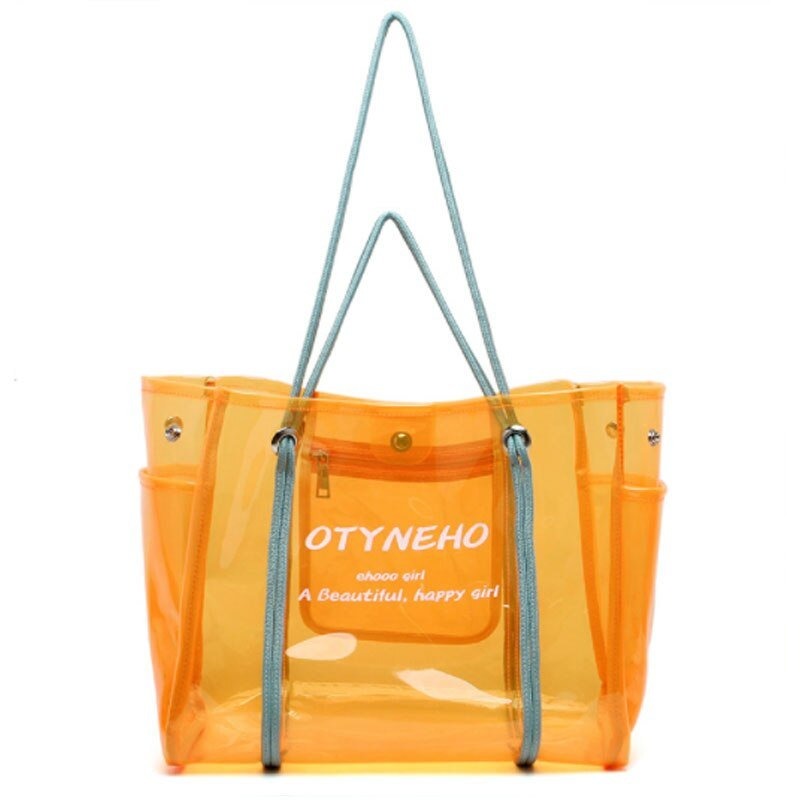 PVC Shoulder Bag with Round Detail