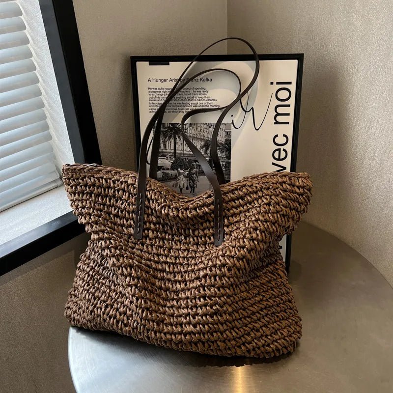 Woven Straw Tote Bag