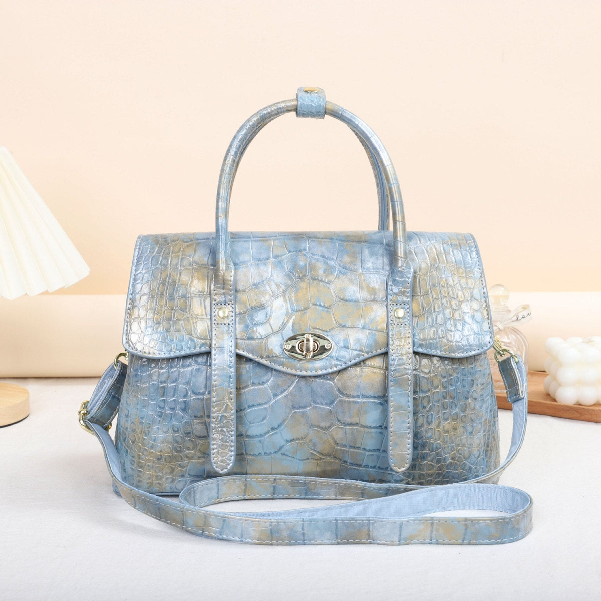 Statement Crossbody Bag in Genuine Leather