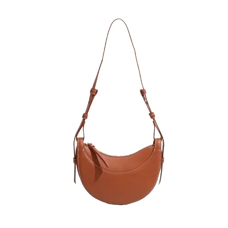 Sculpted Genuine Leather Hobo Bag
