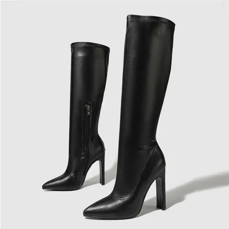 Refined Pointed-Toe Tall Boots