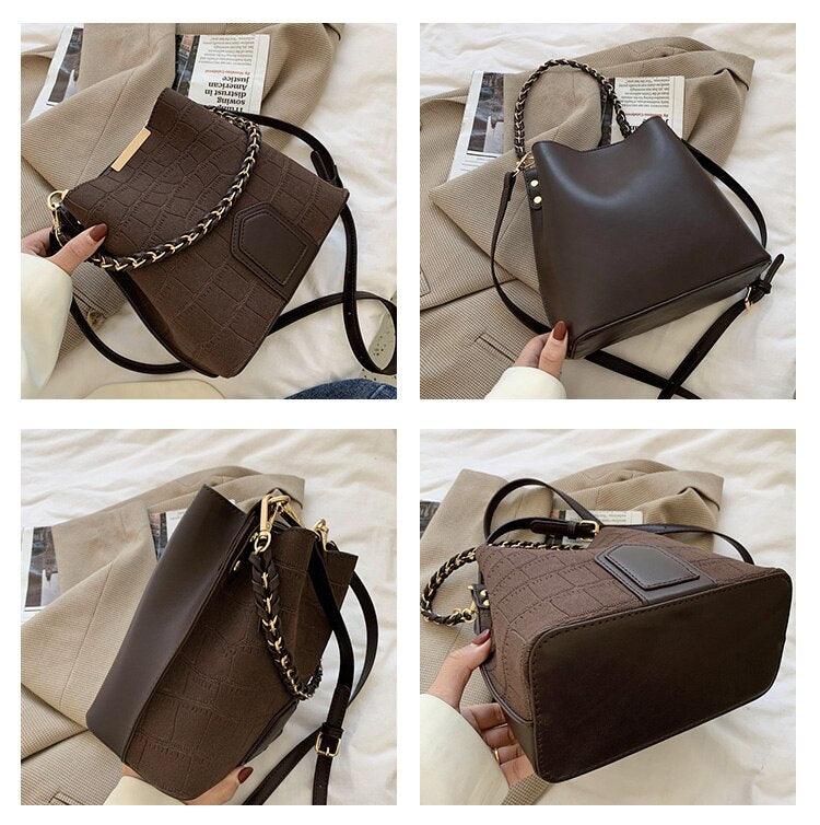 Contemporary Synthetic Leather Shoulder Bag