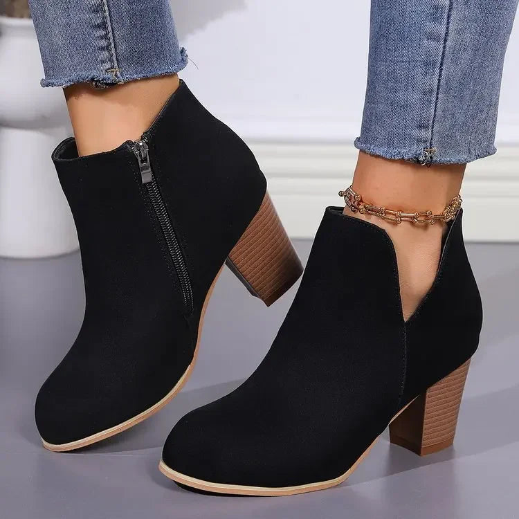 Understated Booties with Side Slit Detail