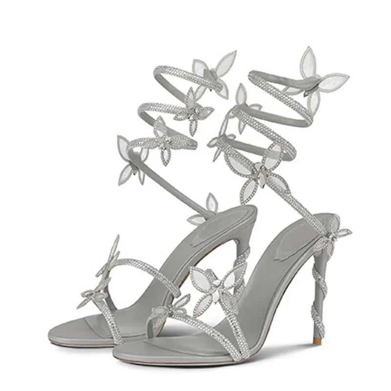 Statement Aveline Crystal-Embellished Pink Stiletto Sandals