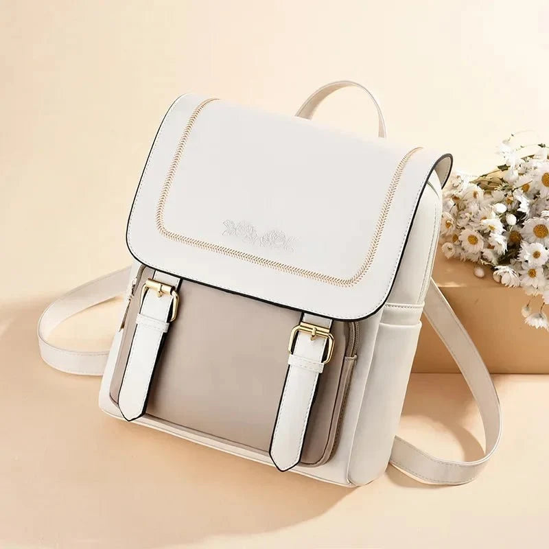 Minimalist PU Leather Backpack