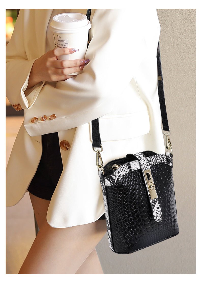 Knitted Genuine Leather Crossbody Bag