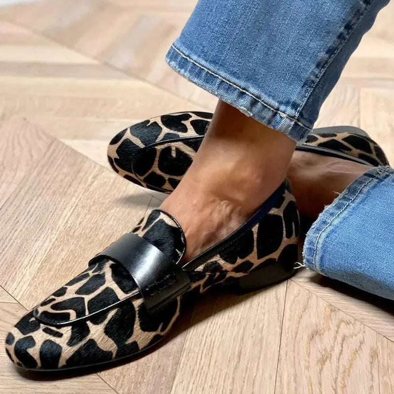 Statement Yasmina Soft Leopard Print Loafers