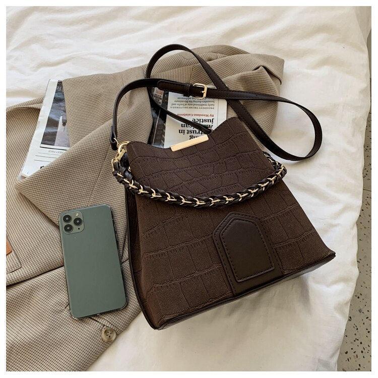 Contemporary Synthetic Leather Shoulder Bag