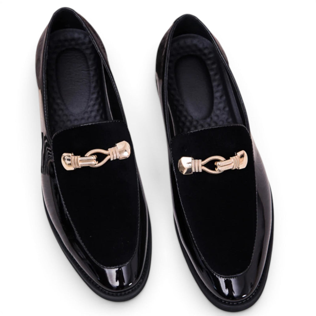 Signature Patent Loafers with Gold Jewel Detail