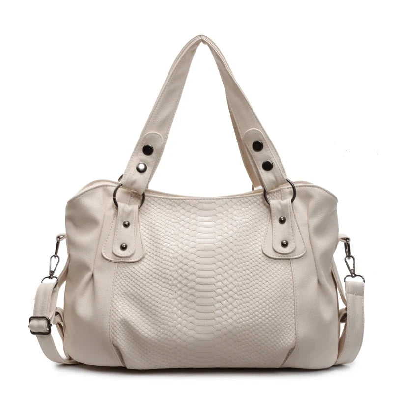 Statement Davina Snake-Effect Leather Shoulder Bag