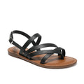 Sleek Crossed-Strap Leather Sandals