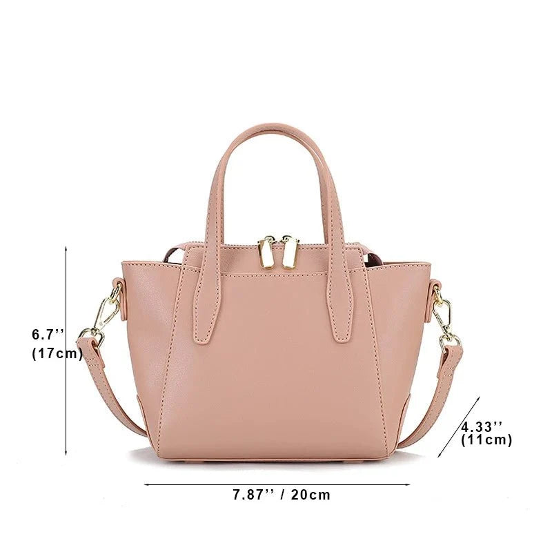 Leather Tote Bag with Minimalist Detail