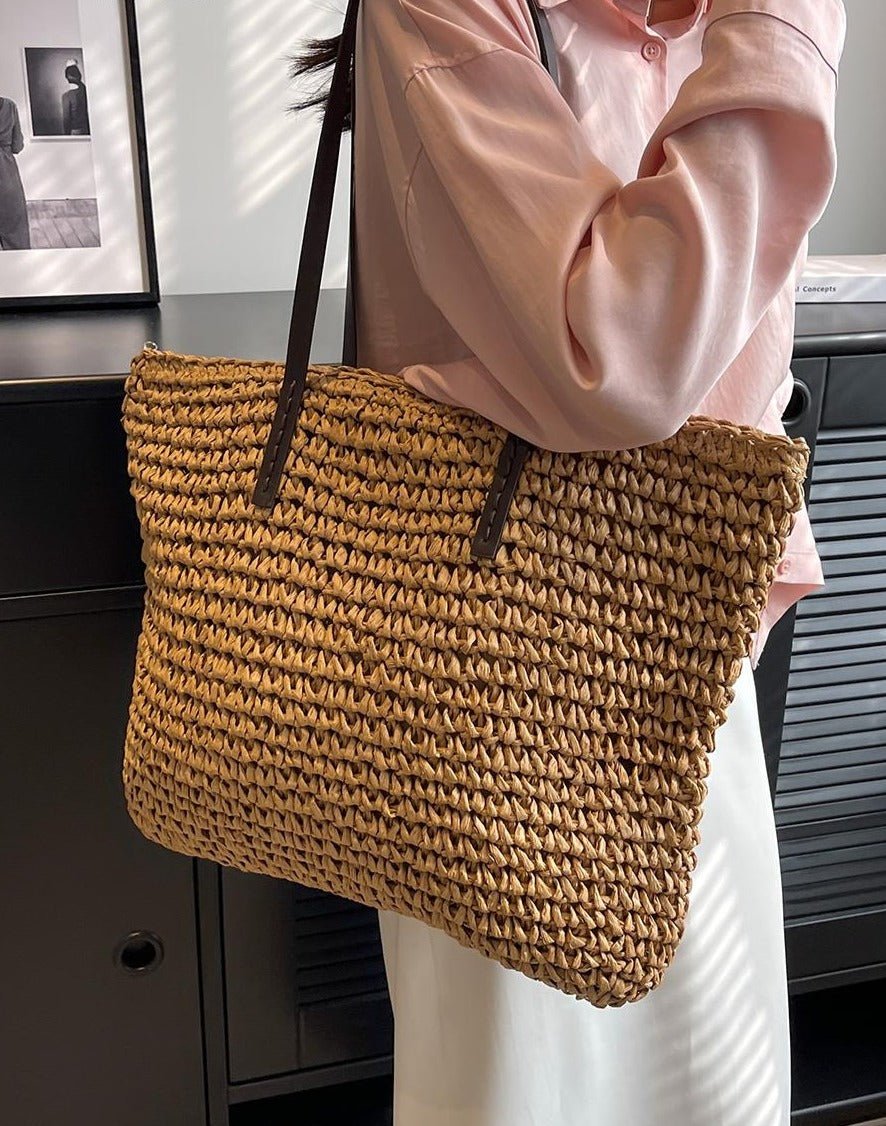 Woven Straw Tote Bag