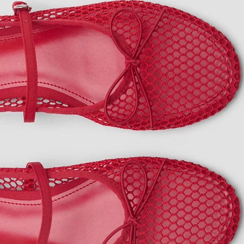 Sleek Anaelle Sheer-Mesh Mary Jane Sandals