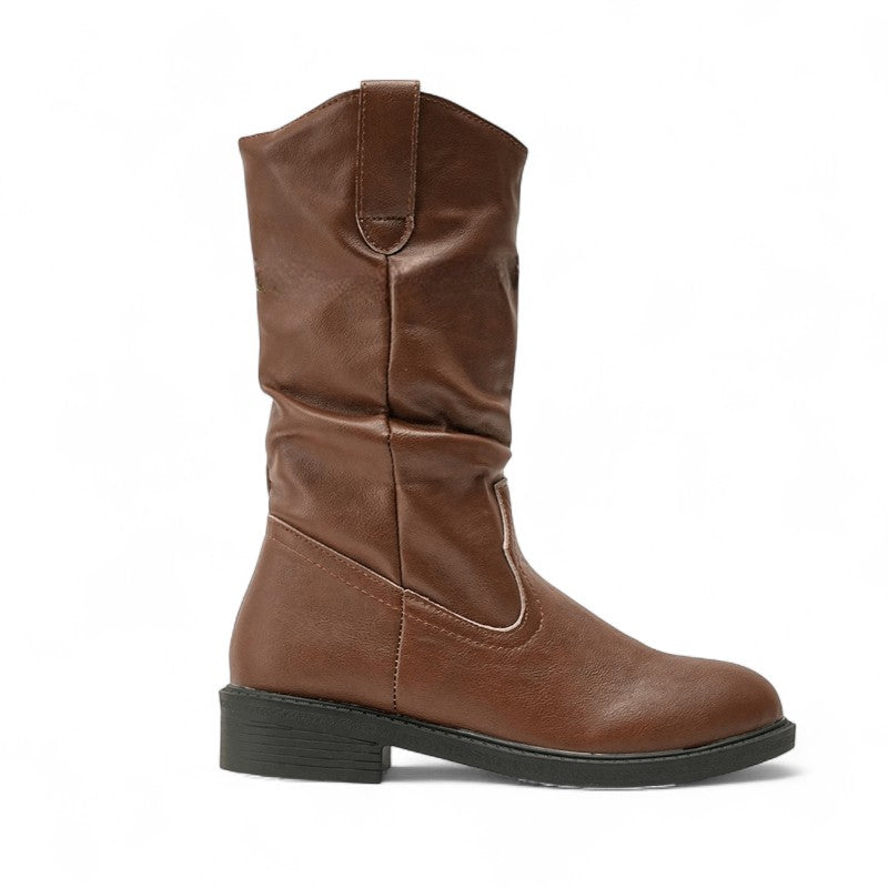 City-Ready Chunky-Sole Leather Western Ankle Boots