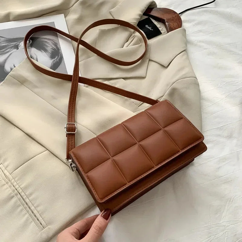 Polished Quilted Leather Shoulder Bag