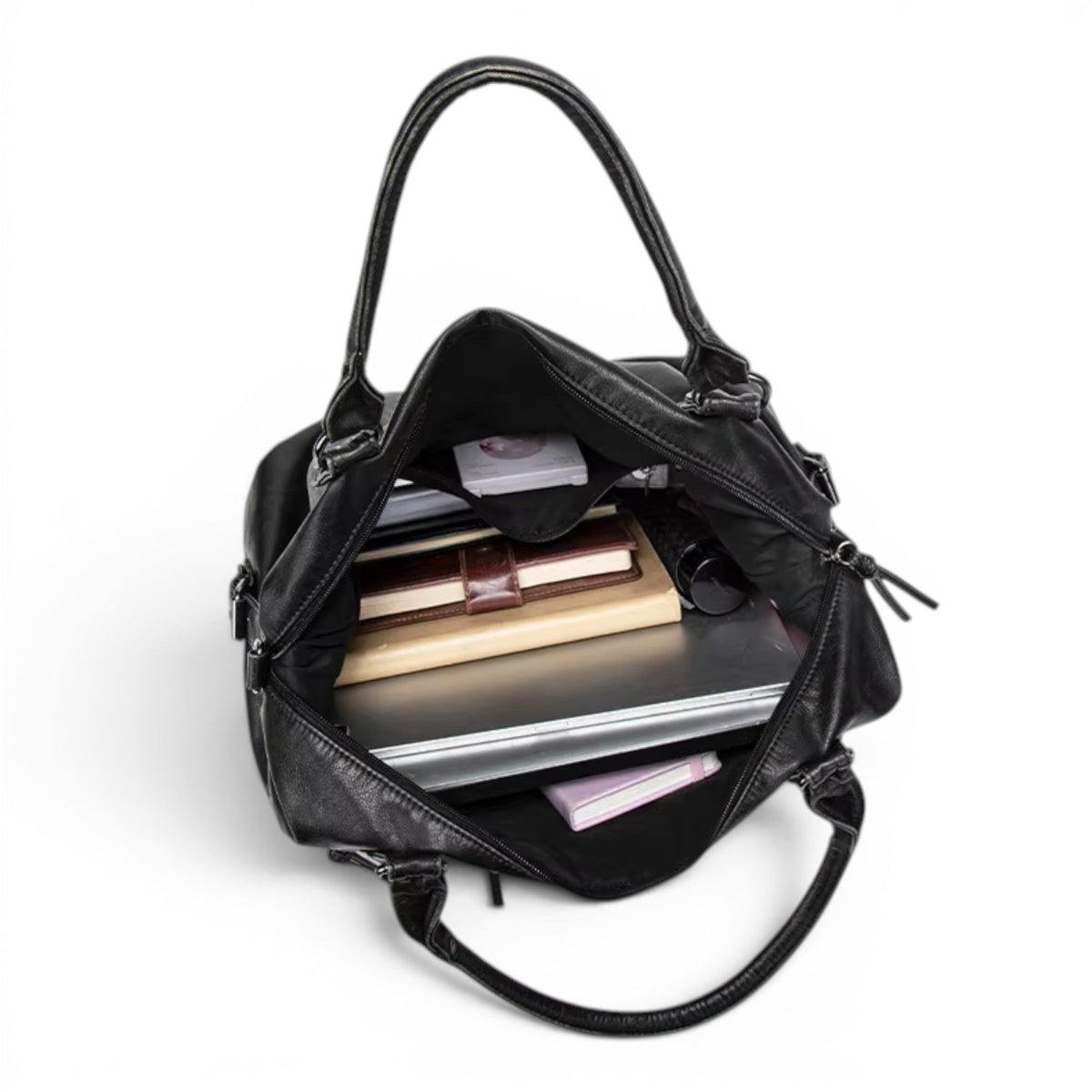 Essential Leather Shoulder Bag with Pockets