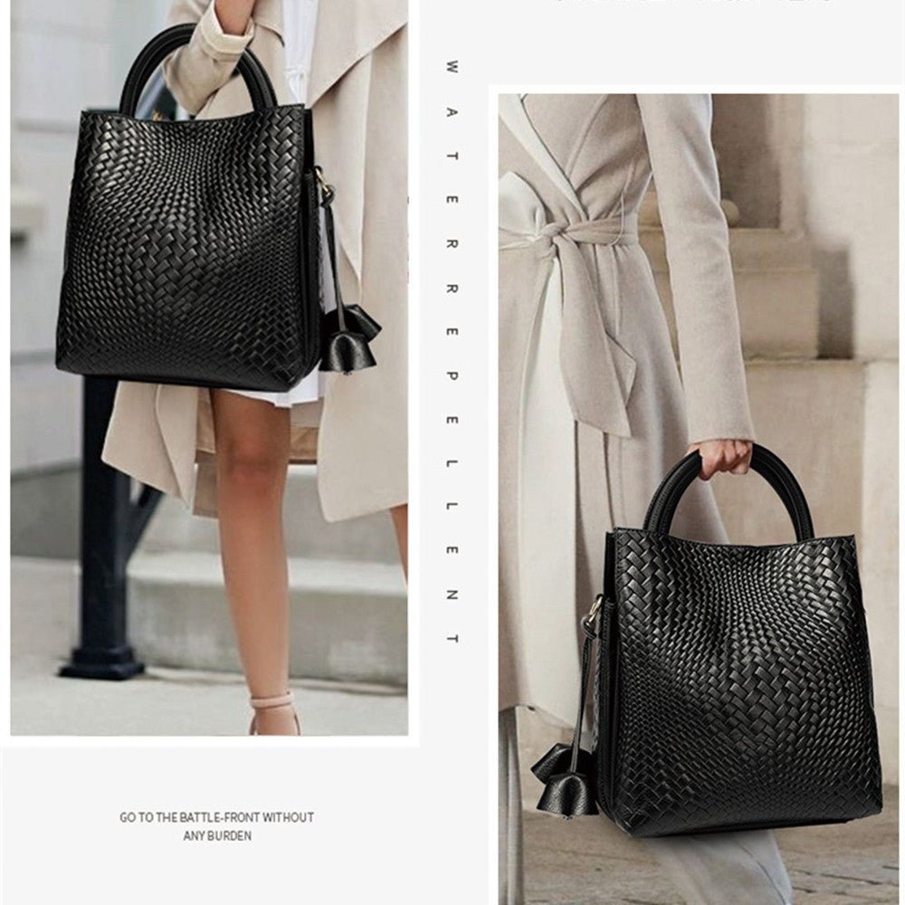 Woven Genuine Leather Crossbody Bag