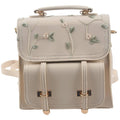 Embroidered Leather Backpack