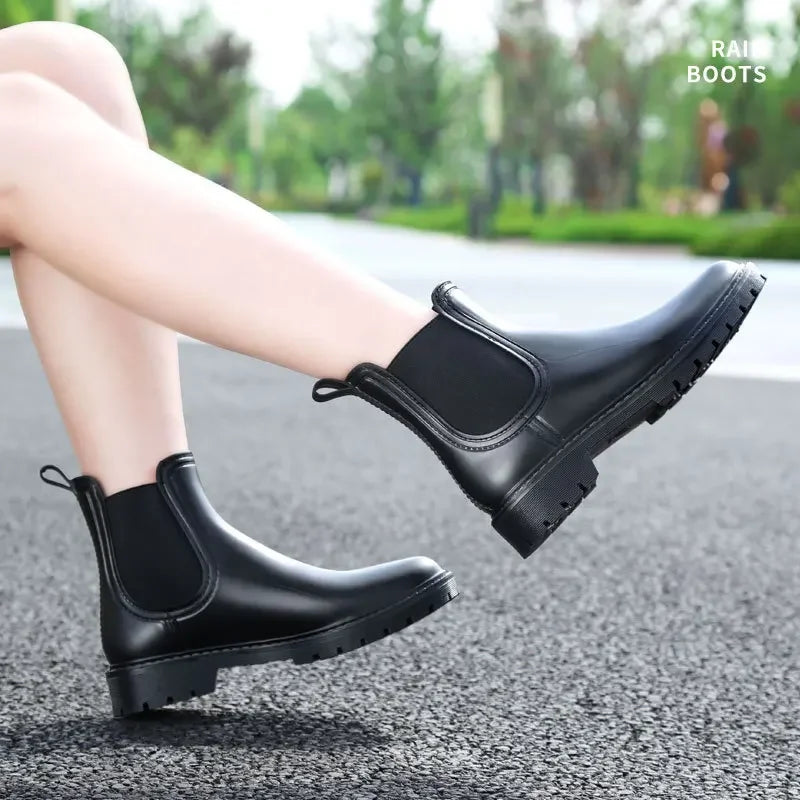 Bold Leather Booties with Chunky Platform Sole