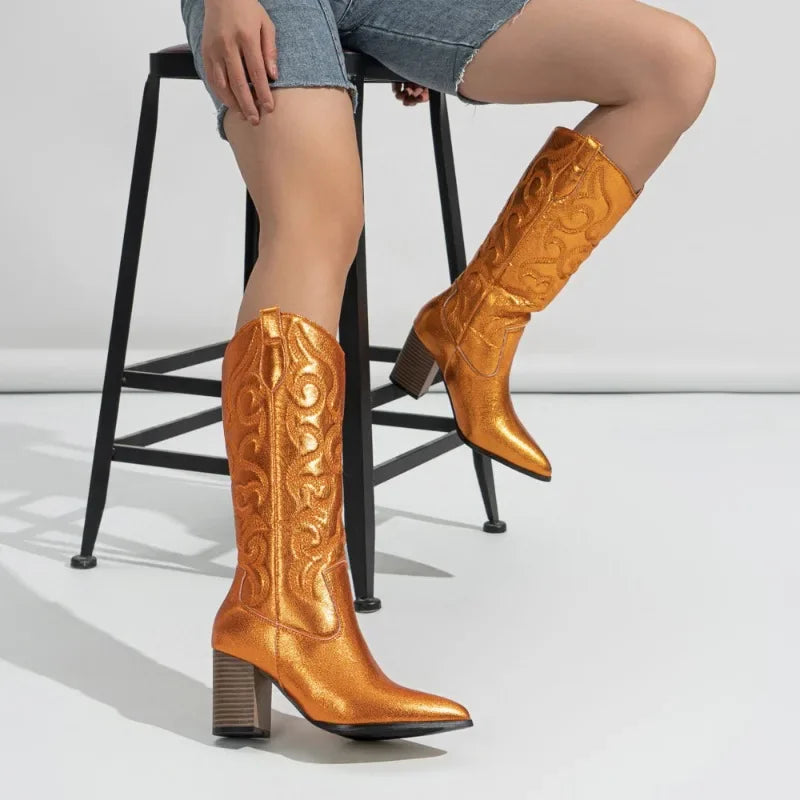 Signature Embroidered Sequin Western Boots