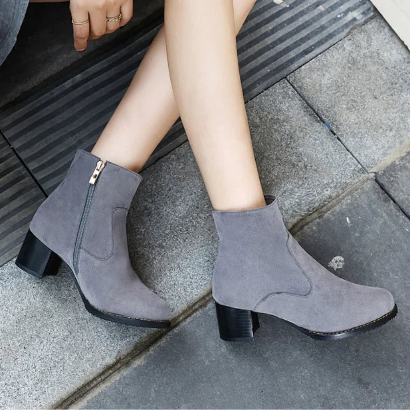 Timeless Heeled Suede Booties