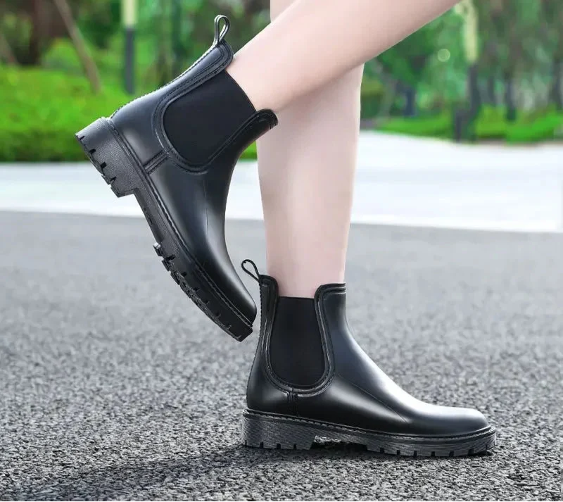 Bold Leather Booties with Chunky Platform Sole