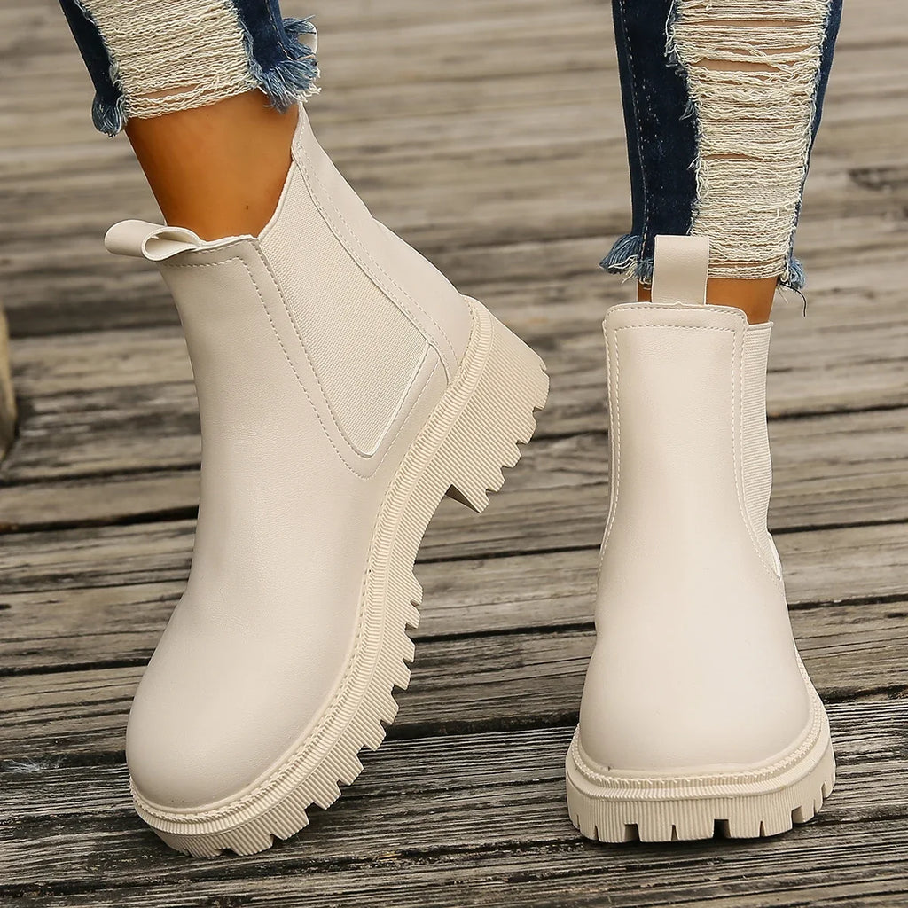 Bold Winter Chunky-Sole Ankle Booties