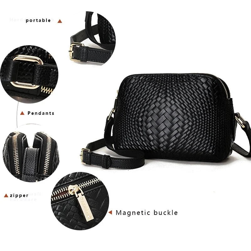 Contemporary Crossbody Bag in Genuine Leather