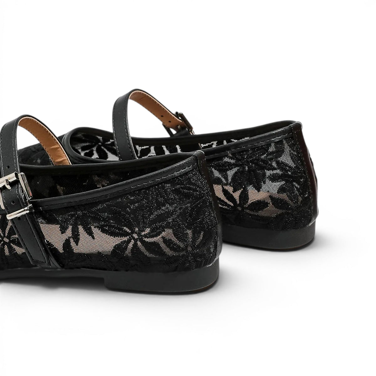 Polished Floral Lace Mary Jane Sandals