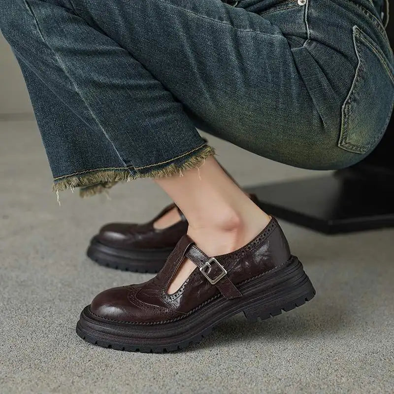 Timeless Vintage Leather Wedge Loafers