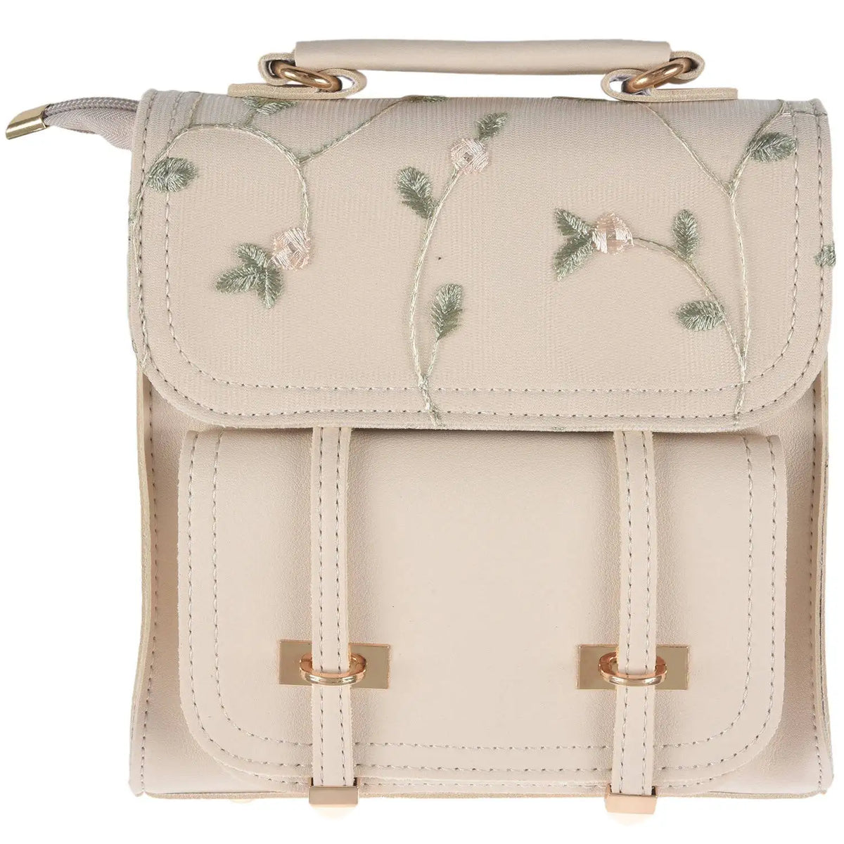 Embroidered Leather Backpack