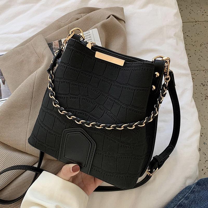 Contemporary Synthetic Leather Shoulder Bag