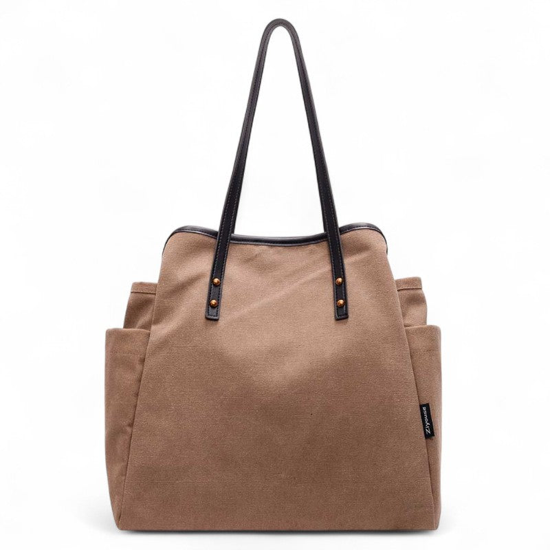 Effortless Large Fabric Shoulder Bag